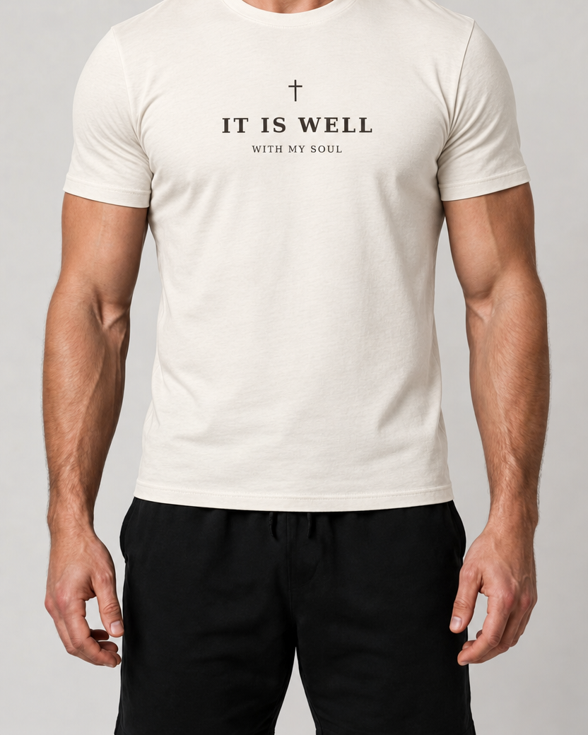 It Is Well — Men's Faith Tee — Vintage White