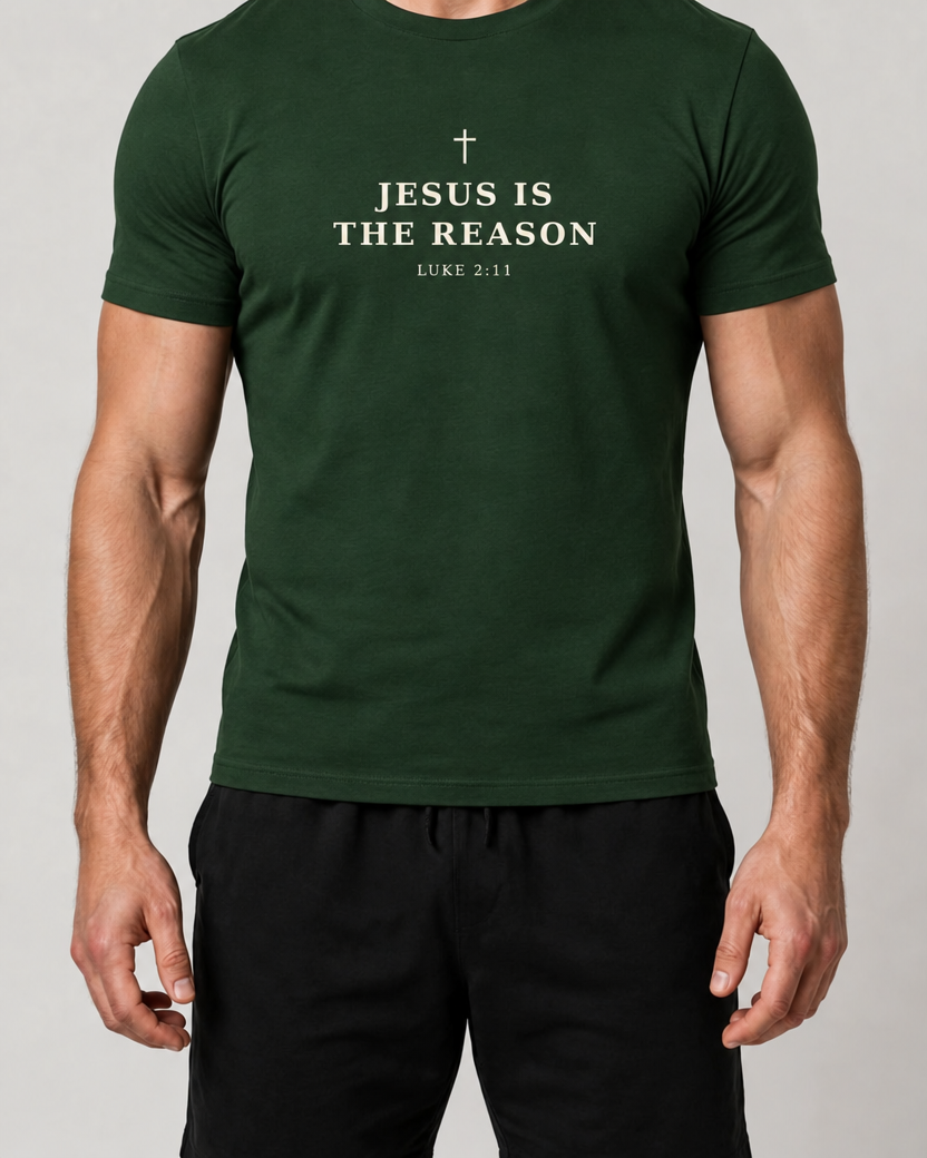 Jesus Is the Reason — Men's Christmas Tee