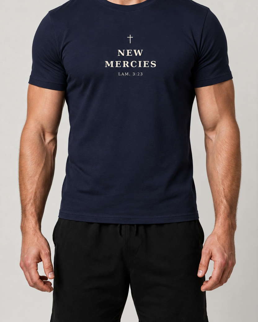 New Mercies — Men's Tee — Navy