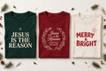 Merry & Bright — Youth Christmas Tee concept art