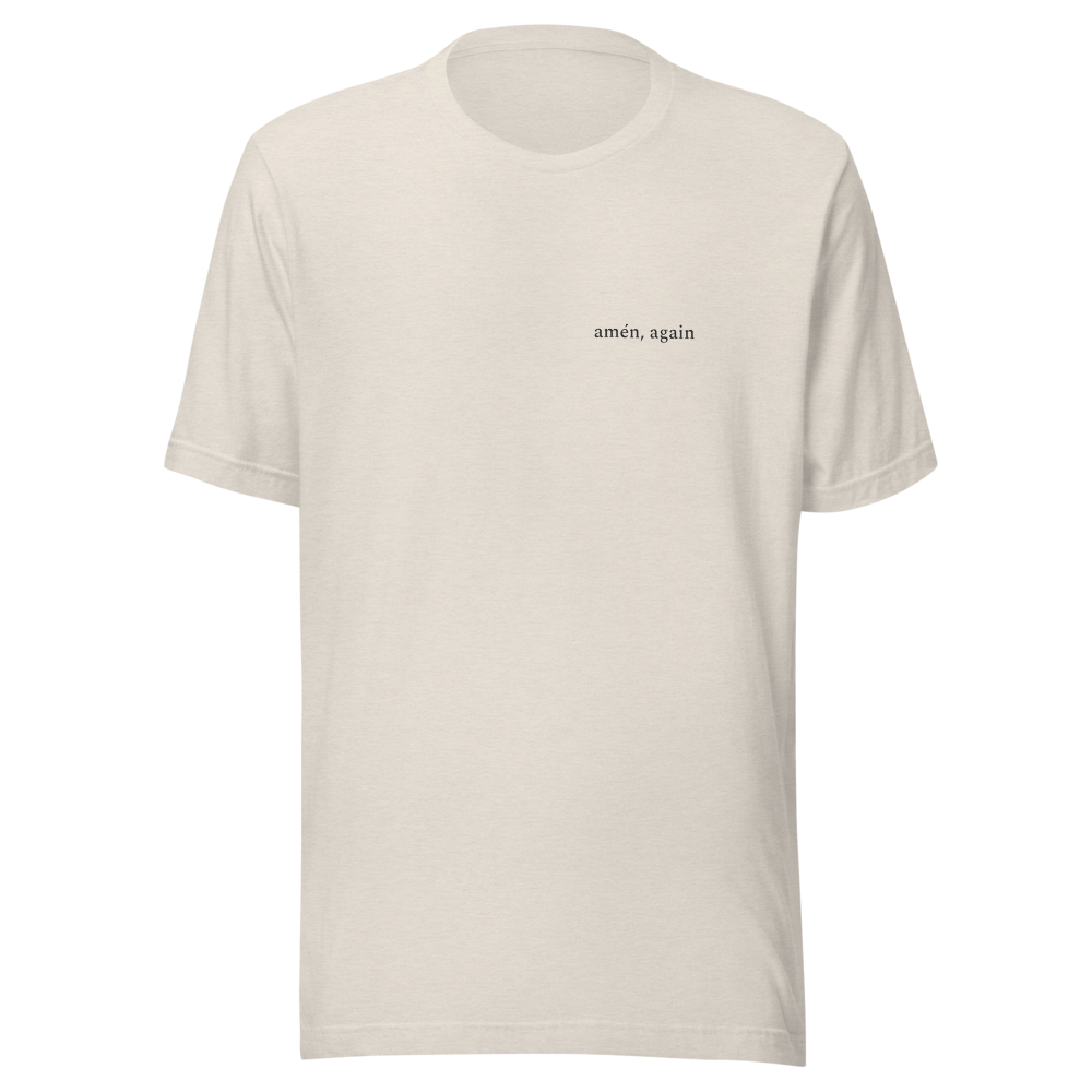 Amén, Again — Men's Faith Tee — Heather Dust