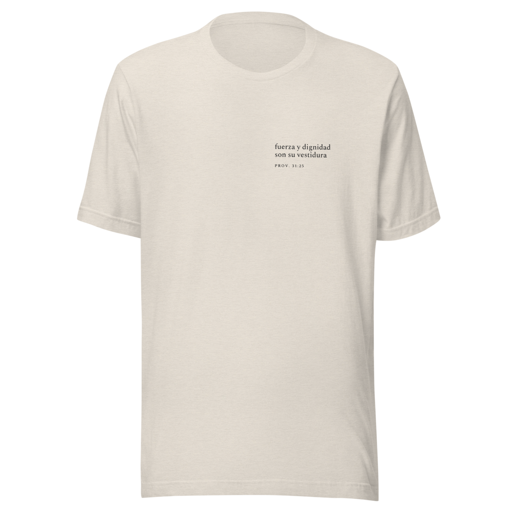 Fuerza y Dignidad — Camiseta de Fe — Heather Dust