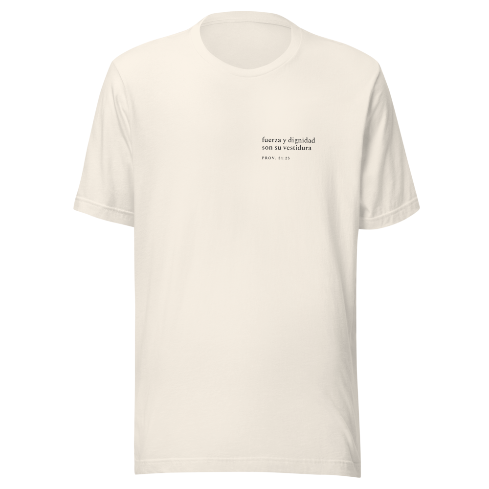 Fuerza y Dignidad — Camiseta de Fe — Vintage White